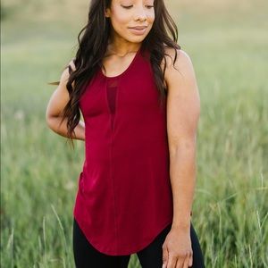 ZYIA Cranberry Effortless Tank-Long size XL